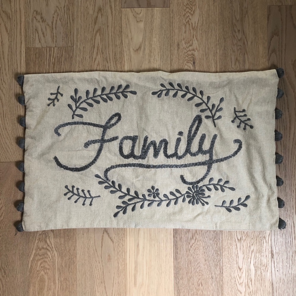 Pottery Barn Farmhouse Family Lumbar Pillow Cover